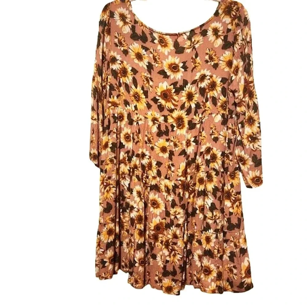 NWOT Natural Life daisies on pink print baby doll dress Size XS - Picture 2 of 6